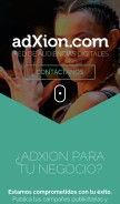 How adxion.com looks like on a mobile device such as an iPhone.