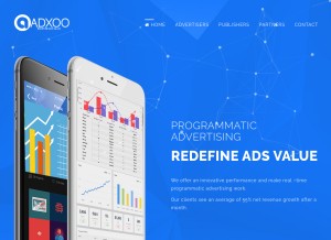 How adxoo.com looks like on a tablet such as an iPad.
