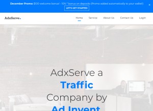 How adxserve.net looks like on a tablet such as an iPad.