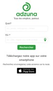 How adzuna.fr looks like on a mobile device such as an iPhone.