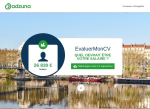 How adzuna.fr looks like on a tablet such as an iPad.
