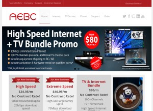 How aebc.com looks like on a tablet such as an iPad.