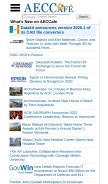 How aeccafe.com looks like on a mobile device such as an iPhone.