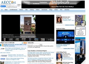 How aeccafe.com looks like on a tablet such as an iPad.