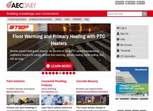 How aecdaily.com looks like on a tablet such as an iPad.