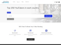 Desktop screenshot for youtuberankings.com