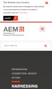 How aem.org looks like on a mobile device such as an iPhone.