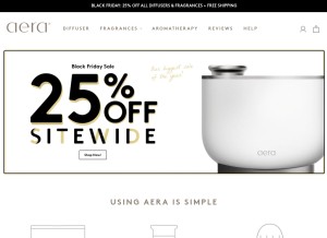 How aeraforhome.com looks like on a tablet such as an iPad.