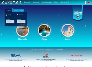 How aeromar.mx looks like on a tablet such as an iPad.