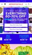 How aeropostale.com looks like on a mobile device such as an iPhone.