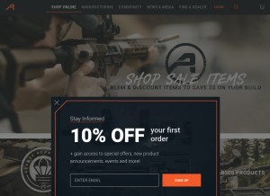 How aeroprecisionusa.com looks like on a tablet such as an iPad.