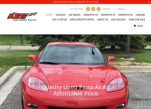 How aescorvetteparts.com looks like on a tablet such as an iPad.