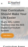 How aeseducation.com looks like on a mobile device such as an iPhone.