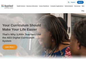 How aeseducation.com looks like on a tablet such as an iPad.