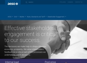 How aeso.ca looks like on a tablet such as an iPad.