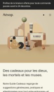 How aesop.com looks like on a mobile device such as an iPhone.