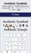How aestheticsymbols.us looks like on a mobile device such as an iPhone.