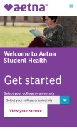 How aetnastudenthealth.com looks like on a mobile device such as an iPhone.
