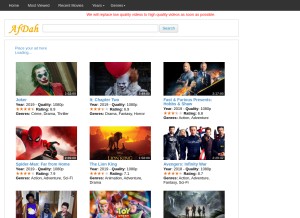 How afdah.org looks like on a tablet such as an iPad.