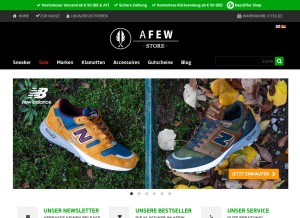 How afew-store.com looks like on a tablet such as an iPad.