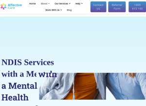 How affectivecare.com.au looks like on a tablet such as an iPad.