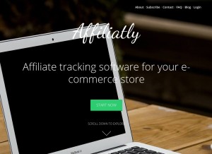 How affiliatly.com looks like on a tablet such as an iPad.