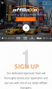 How affiliaxe.com looks like on a mobile device such as an iPhone.