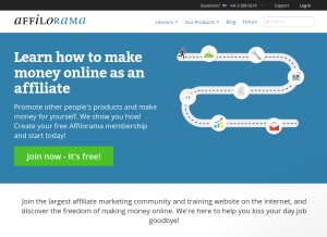 How affilorama.com looks like on a tablet such as an iPad.