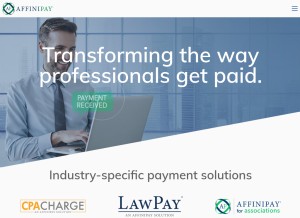 How affinipay.com looks like on a tablet such as an iPad.