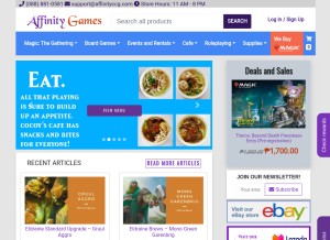How affinityccg.com looks like on a tablet such as an iPad.