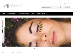 How affinityskincare.com looks like on a tablet such as an iPad.