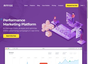 How affise.com looks like on a tablet such as an iPad.