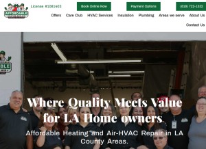 How affordableairla.com looks like on a tablet such as an iPad.