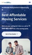How affordablemovingservices.co looks like on a mobile device such as an iPhone.