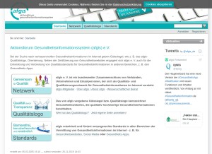How afgis.de looks like on a tablet such as an iPad.