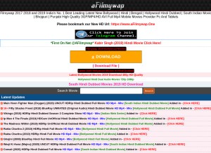 How afilmywap.today looks like on a tablet such as an iPad.