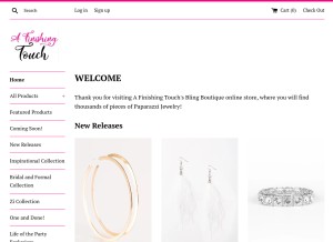 How afinishingtouchjewelry.com looks like on a tablet such as an iPad.