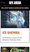 How afkarena.net looks like on a mobile device such as an iPhone.