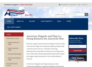 How aflag.com looks like on a tablet such as an iPad.
