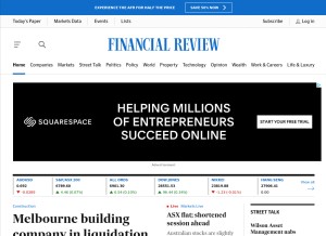 How afr.com looks like on a tablet such as an iPad.