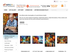 How afremov.com looks like on a tablet such as an iPad.