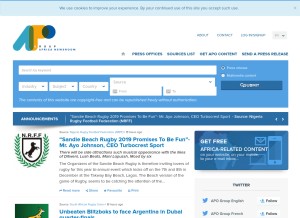 How africa-newsroom.com looks like on a tablet such as an iPad.
