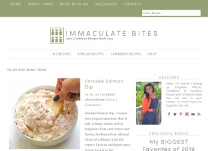 How africanbites.com looks like on a tablet such as an iPad.