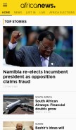 How africanews.com looks like on a mobile device such as an iPhone.