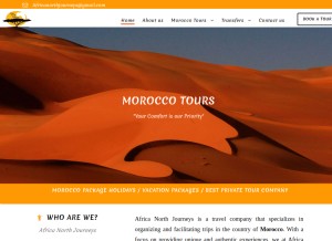 How africanorthjourneys.com looks like on a tablet such as an iPad.