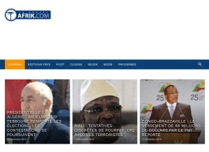 How afrik.com looks like on a tablet such as an iPad.