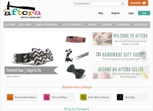 How aftcra.com looks like on a tablet such as an iPad.