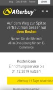 How afterbuy.de looks like on a mobile device such as an iPhone.