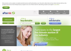 How afternic.com looks like on a tablet such as an iPad.