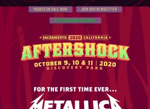 How aftershockfestival.com looks like on a tablet such as an iPad.